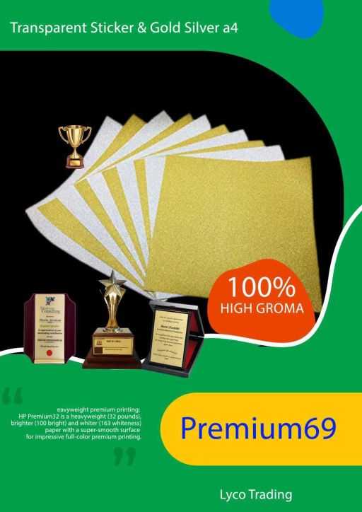 10 Transparent Sticker & Gold Silver A4