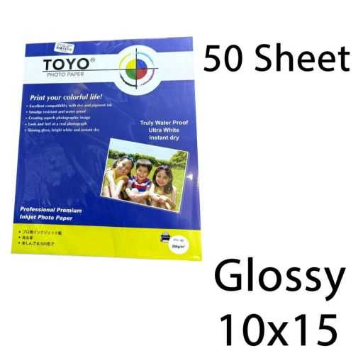 10x15 Glossy TOYO photo paper 50 sheet